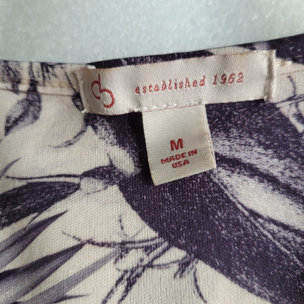 Y2K Fairycore Lace Overlay Botanical Print Blouse Rhinestones Lavender Cream - Picture 9 of 14